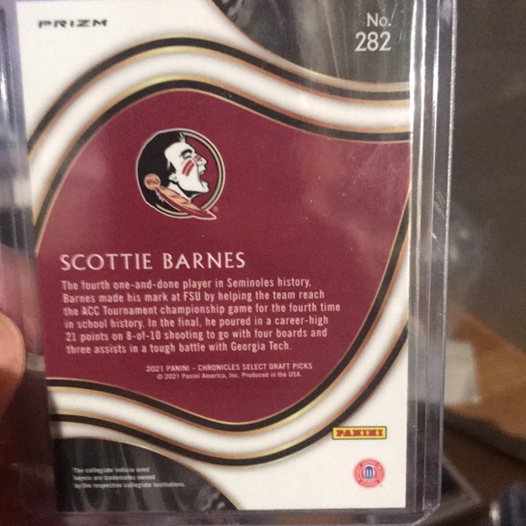 Rare Scottie Barnes Green Prizm Rookie Card Select Collegiate SP - Picture 2 of 2